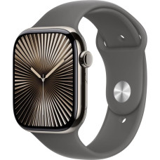 Apple Watch series 10 gps + cellular, koperta 46 mm z tytanu w kolorze naturalnym z paskiem sportowym w kolorze górskiej szarości - rozmiar s/m