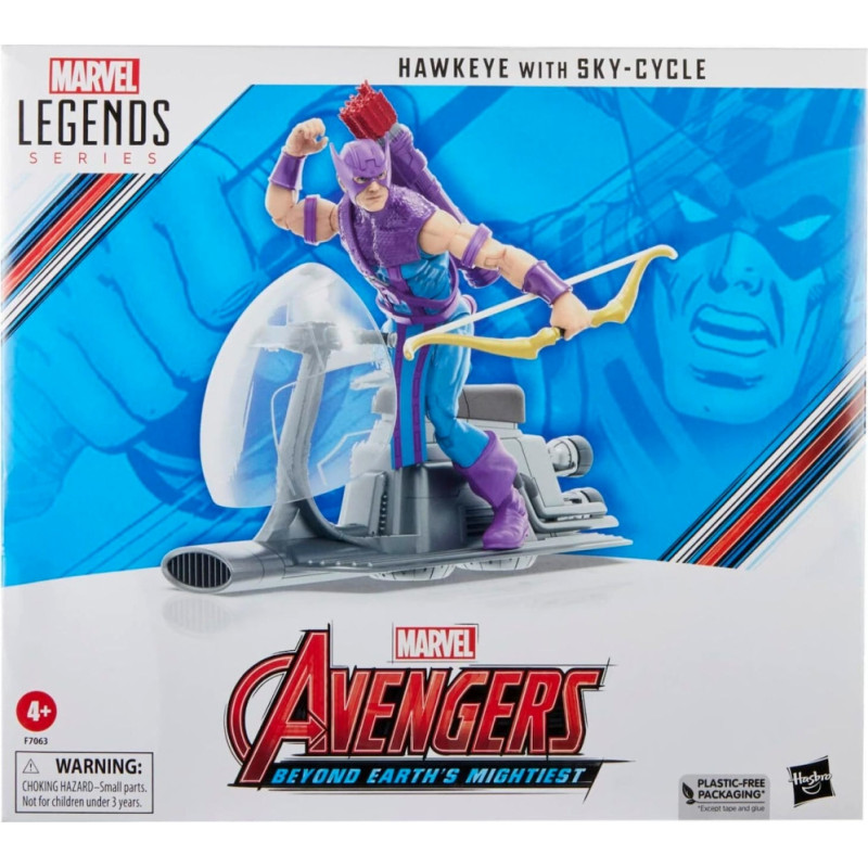 Hasbro Fans Marvel Avengers: Legends Series (60th Anniversary) - Beyond Earths Mightiest - Hawkeye with Sky-Cycle Action Figure  Vehicle (Excl.) (F7063)