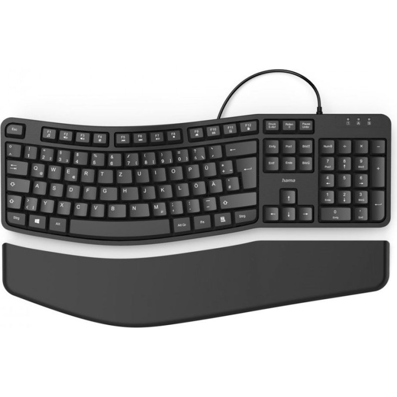 Hama Klawiatura ekc-400 przewodowa ergonomiczna