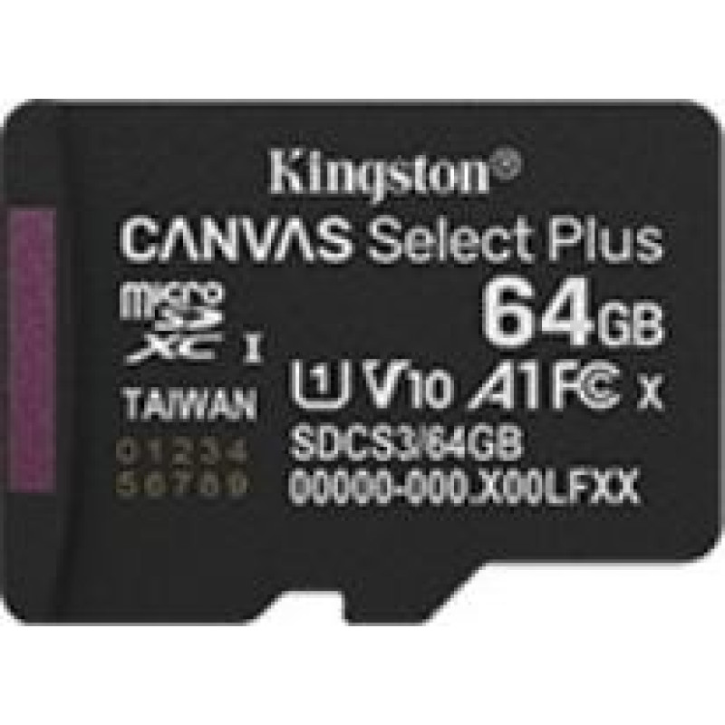 Kingston Karta pamięci microsd  64gb canvas select+ g3 150mb/s