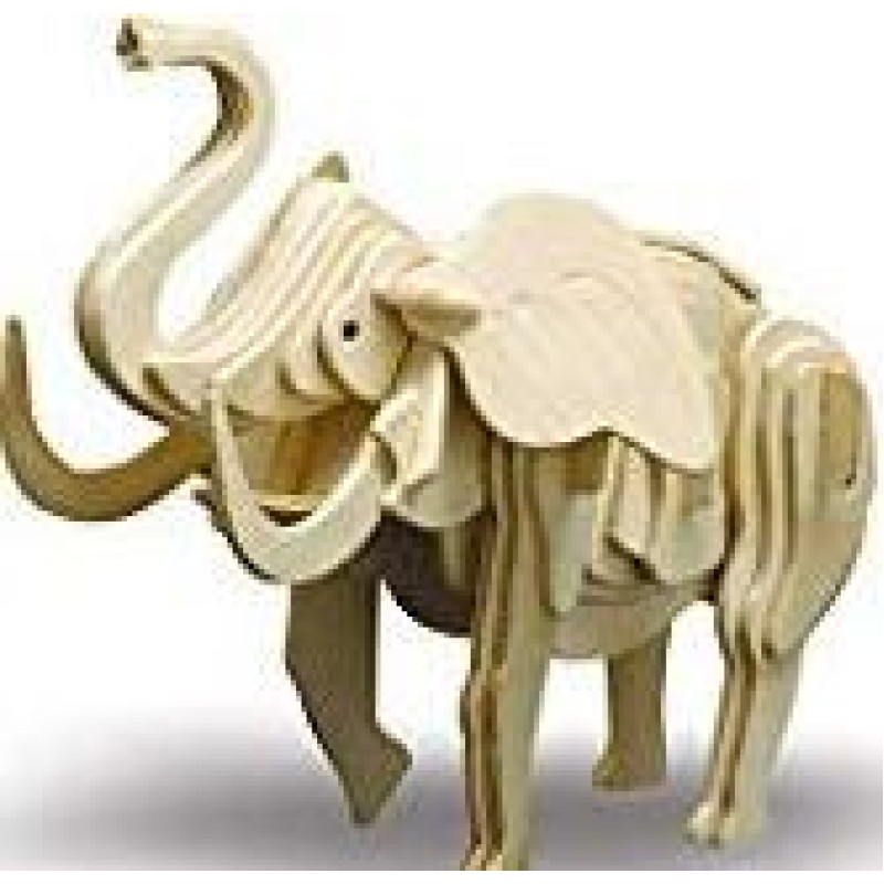 Siva Toys859/7 Wood Construction Elephant - Toy - rotaļlieta