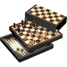 Philos Chess Backgammon Checkers Set, travel, field 22 mm, magnetic šahs nardi dambrete