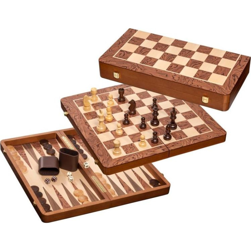 Philos Chess Backgammon Checkers Set, field 50 mm šahs nardi dambrete