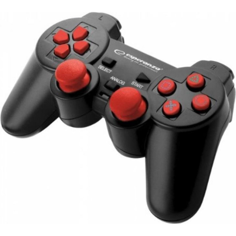 Esperanza EGG106R Gamepad (PC, PS2, PS3; black, red)