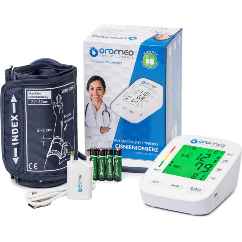 Oromed Ciśnieniomierz naramienny  oro-bp3+ zasilacz