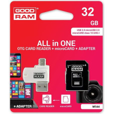 Goodram Karta pamięci microsdhc 32gb cl10 + adapter + czytnik
