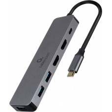 Gembird Adapter usb-c hub usb-c pd hdmi x2 usb 3.0x3