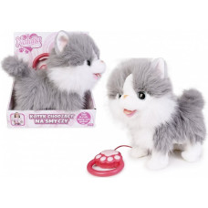 Artyk Maskotka interaktywna kot chodzący na smyczy szaro-biały