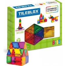 Magformers Klocki magnetyczne tileblox zestaw tęczowy z tablicą magnetyczną 30 elementów