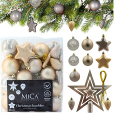 Mica DECORATIVE PLASTIC BAUBLE SAFE 40 PCS CREAM MICA