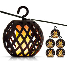 SOLAR LAMP FIREBALLS 7CM 5PCS