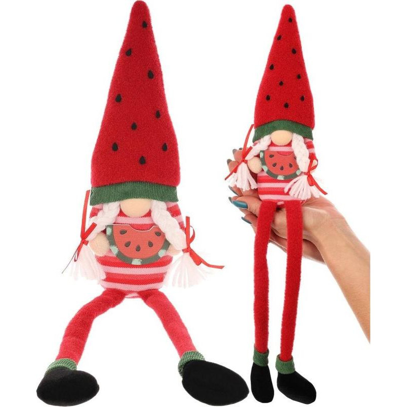 SPICY GNOME SITTING WATERMELON 35CM SPRING DECORATION