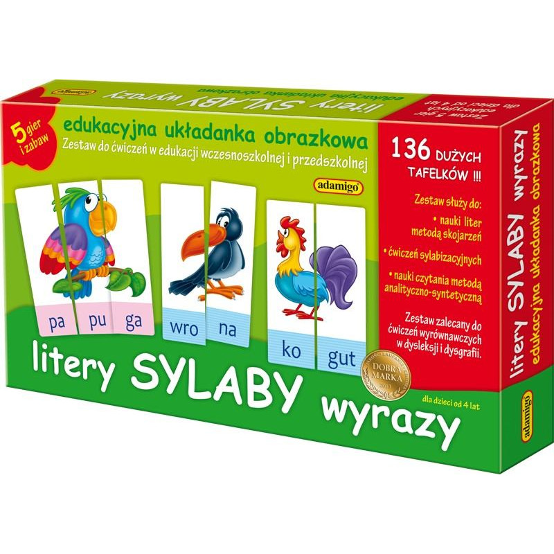 Adamigo Zestaw edukacyjny litery sylaby wyrazy