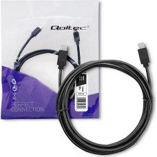 Qoltec Kabel usb 3.1 typ c męski | usb 3.1 typ c męski | 1.4m | czarny