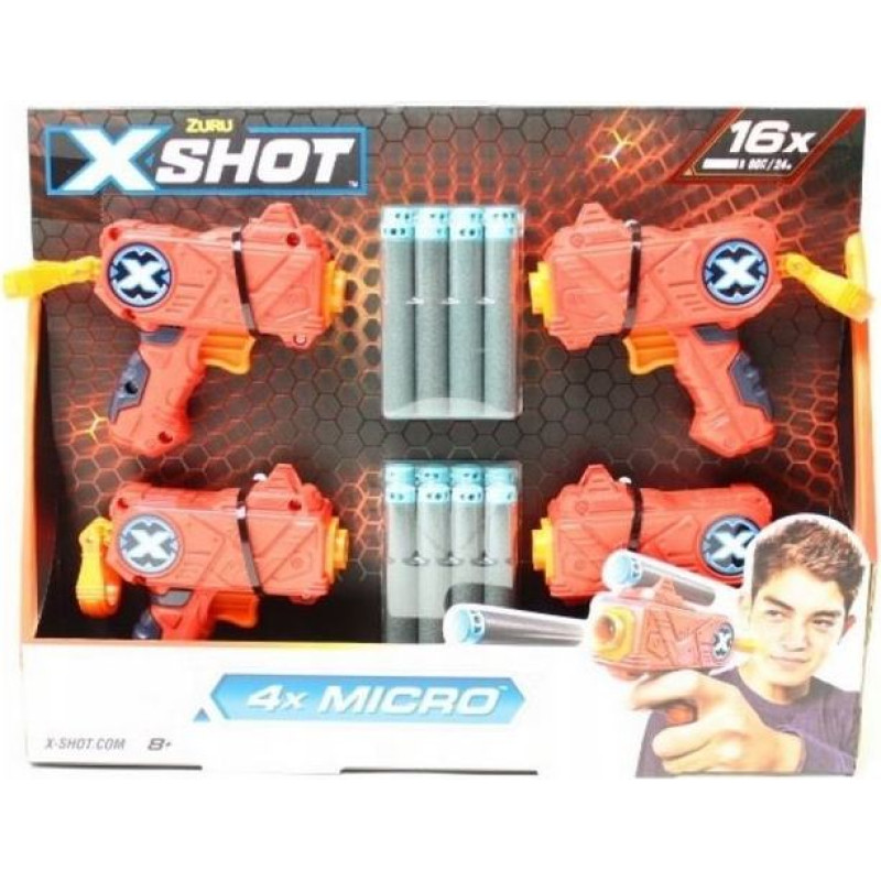 Zuru X-Shot Zestaw wyrzutni excel micro 4-pak 16 strzałek