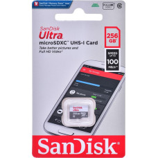 Sandisk ultra microsdxc 256gb 100mb/s a1 cl10 uhs-i