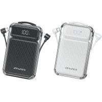 Awei Powerbank 10000mah 22,5w p89k wbudowane kable usb-c , lightning  wyjścia 1xusb+ usb-c