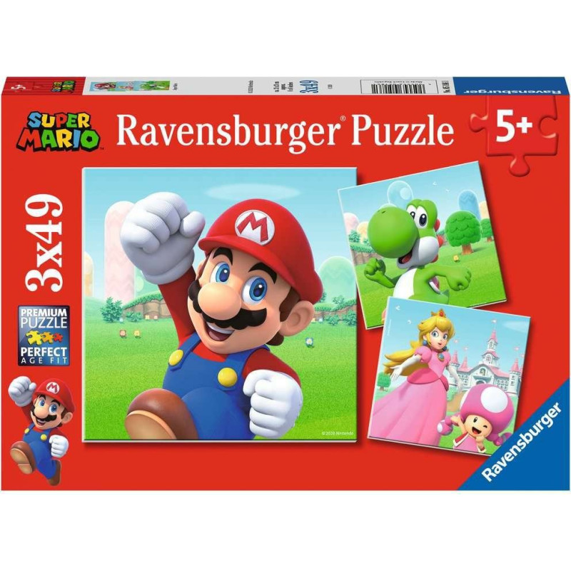 Ravensburger Polska Puzzle 3x49 elementów super mario