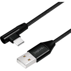 Logilink Kabel usb 2.0 a męski do usb-c męski, kątowy, 0.3m
