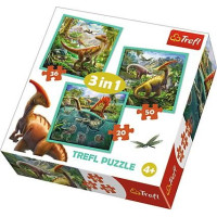 Trefl Puzzle 3w1 - niezwykły świat dinozaurów