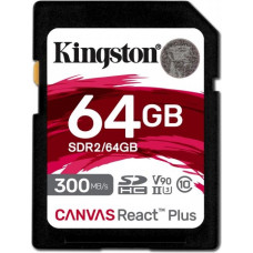 Kingston Karta pamięci sd 64gb canvas react plus 300/260 uhs-ii u3