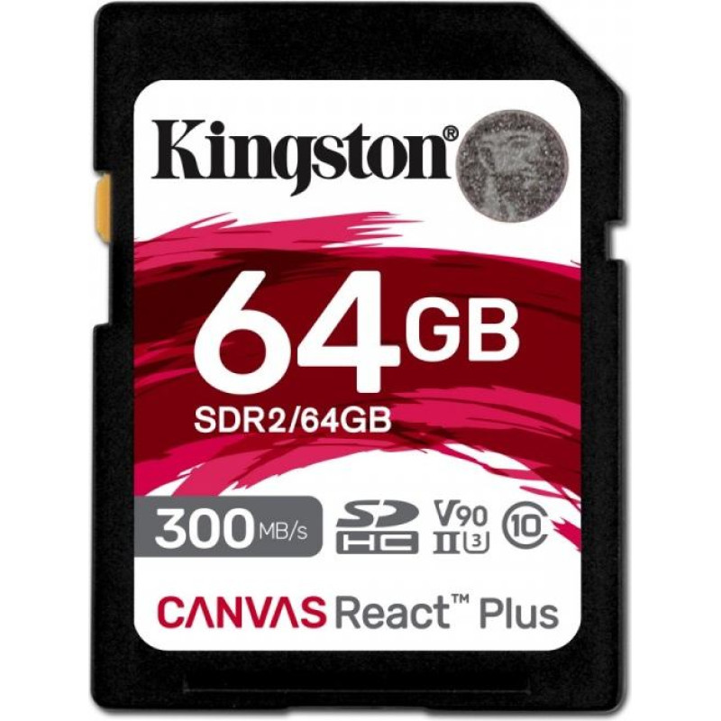 Kingston Karta pamięci sd 64gb canvas react plus 300/260 uhs-ii u3