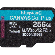 Kingston Karta pamięci microsd 256gb canvas go! plus 200mb/s a2 u3 v30