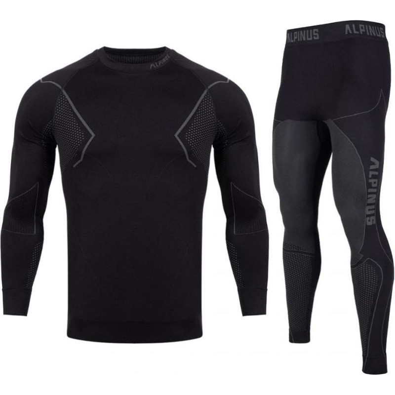 Alpinus Active Base Layer Set thermoactive underwear black and gray M GT43257 (XL)