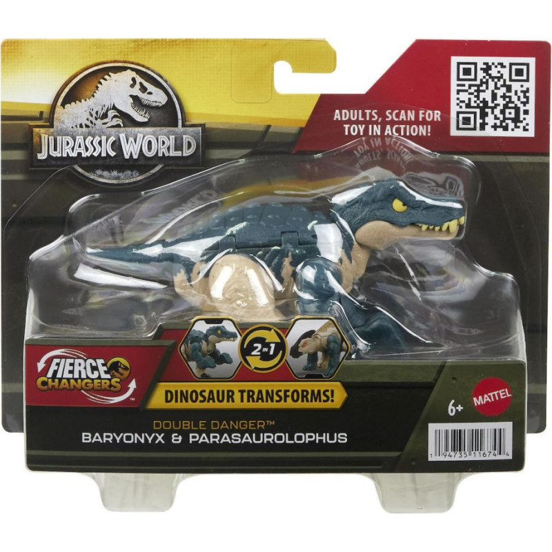 Mattel Jurassic World: Fierce Changers Double Danger - Baryonyx  Parasaurolophus (HLP09)