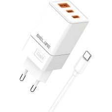 Beline Ładowarka sieciowa 65w gan 2xusb-c + usb-a+ kabel usb-c biała