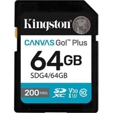 Kingston Karta sd 64gb canvas go plus 200/100 mb/s c10 u3 v30