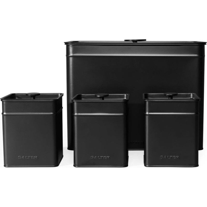 Salter BW126141EU7 Kuro 4-Piece Bread Bin & Canister Set