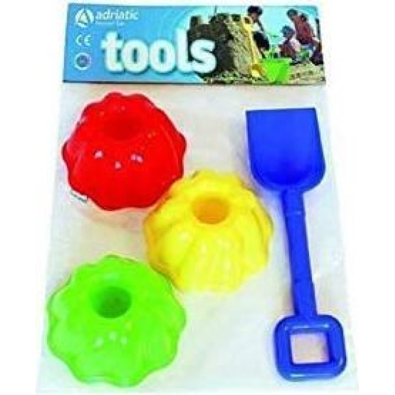 Adriatic - Shovel and 3 Shapes Playset - Multi-coloured - Toy - rotaļlieta