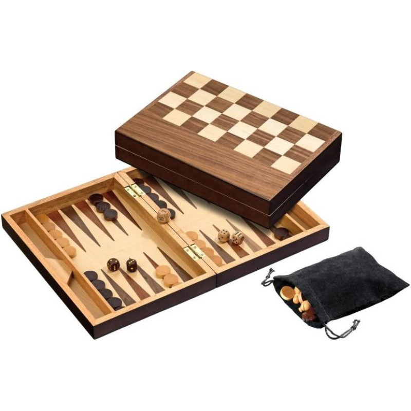 Philos Chess Backgammon Checkers Set, field 32 mm, magnetic lock šahs nardi dambrete