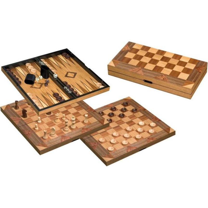 Philos Chess Backgammon Checkers Set, field 43 mm šahs nardi dambrete