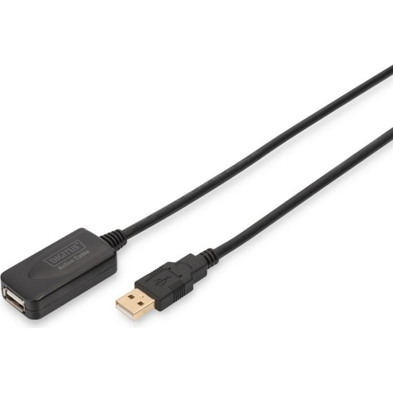 Digitus Przedłużacz/extender usb 2.0 highspeed typ usb a/usb a m/Ż aktywny, czarny 5m