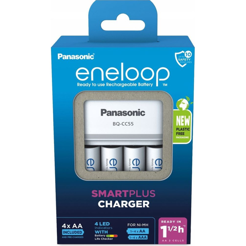 Panasonic Ładowarka panasonic smartplus + 4x aa eneloop 2000 mah