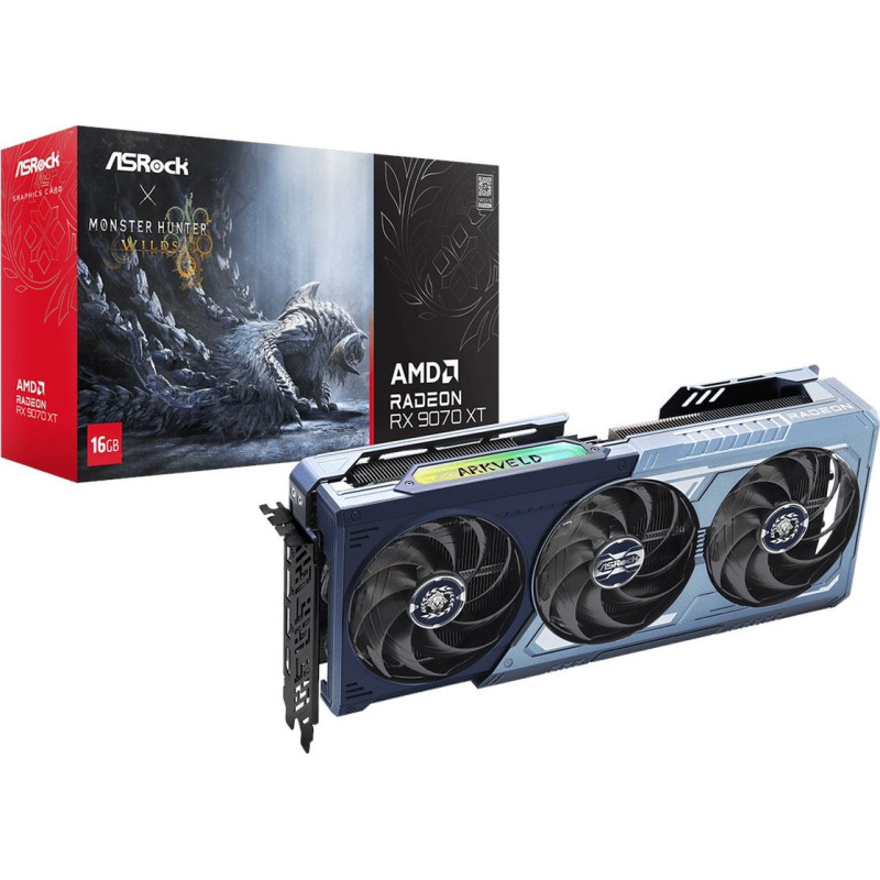 Asrock Karta graf. asrock rx9070xt monster hunter wild 16g