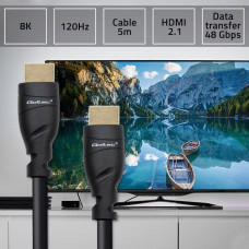 Qoltec kabel hdmi v2.1 ultra high speed 8k | 60hz | 26awg | gold
