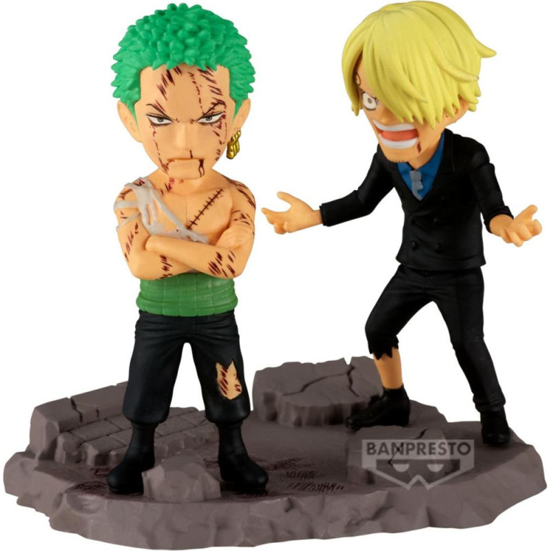Banpresto World Collectable Figure Log Stories: One Piece - Roronoa Zoro & Sanji Figures (8cm) (29523)