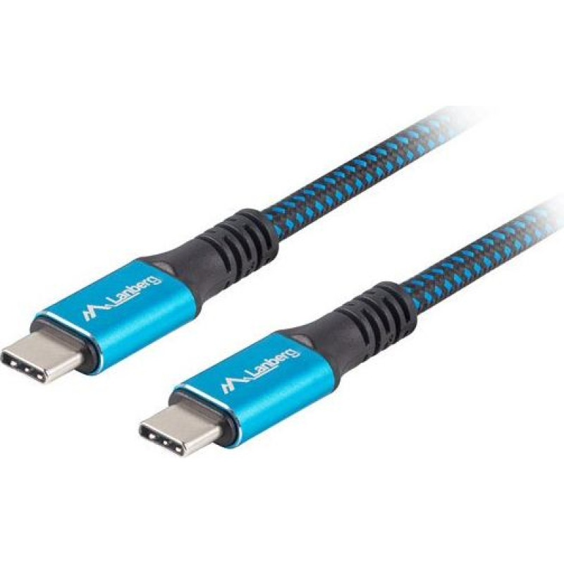 Lanberg Kabel usb-c m/m usb4 1.2m 100w 8k 60hz czarno-niebieski