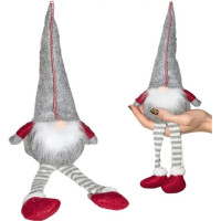 DECORATIVE gnome dwarf 30+15cm gray