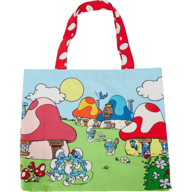 Loungefly Lafig: The Smurfs - Village Life Canvas Tote Bag (SFTB0013)