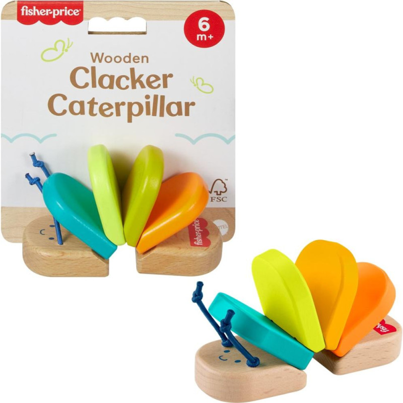 Mattel Fisher Price® - Wooden Clacker Caterpillar (JCY39)