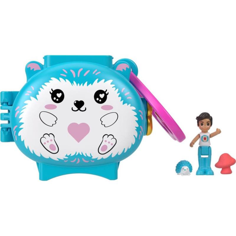 Mattel Polly Pocket Mini: Pet Connects - Hedgehog Compact Playset (HXX23)