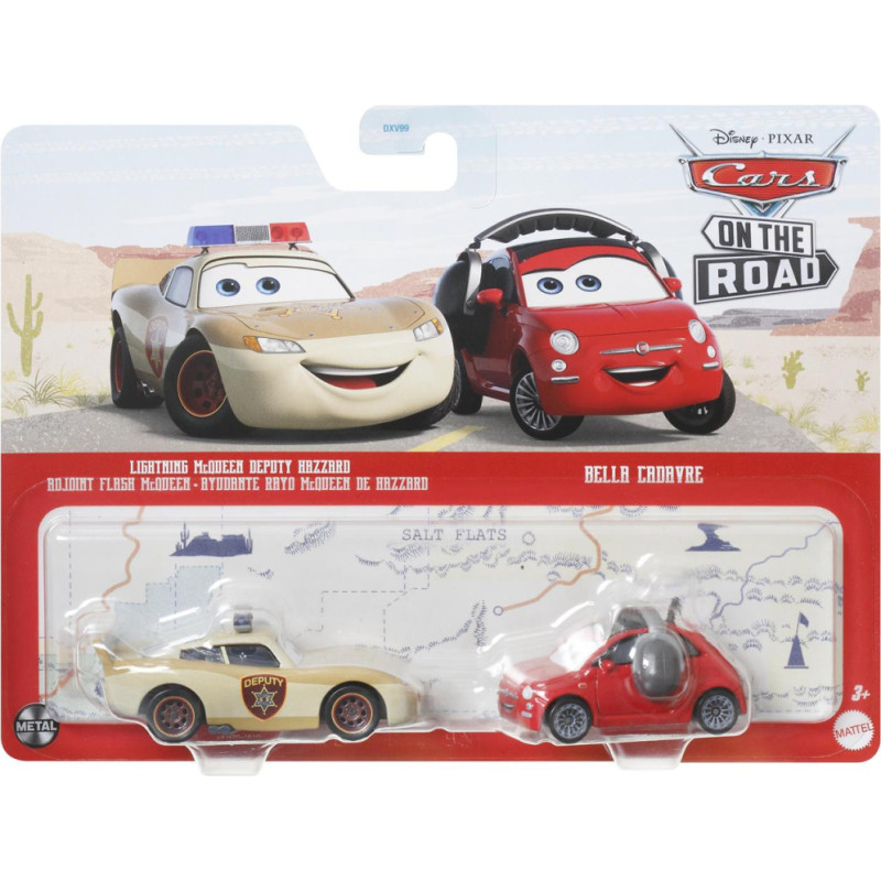Mattel Disney Pixar: Cars On the Road - Lightning McQueen Deputy Hazzard & Bella Cadavre (Set of 2) (HLH70)