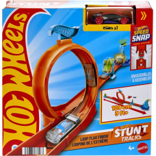 Mattel Hot Wheels Speed Snap: Stunt Tracks - Loop Flag Finish Playset (JHK77)