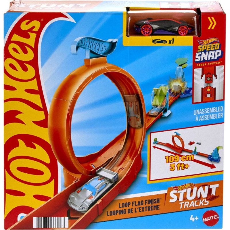 Mattel Hot Wheels Speed Snap: Stunt Tracks - Loop Flag Finish Playset (JHK77)