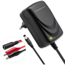 Qoltec Ładowarka do akumulatora agm gel std | prostownik 6v/12v | 6w |  5.5x2.1 | kabel 1.8m