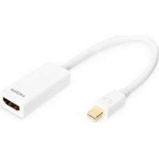 Digitus Kabel adapter displayport 1080p 60hz fhd typ minidp/hdmi a m/Ż biały 0,15m